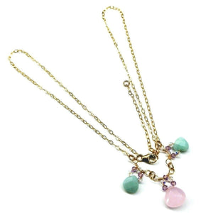 Light Pink and Mint Chalcedony 14 Kt Gold Filled Necklace - Necklace - Alexa Martha Designs   