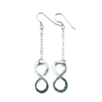 Sterling Silver Hammer Patterned Infinity Earrings - Earrings - Alexa Martha Designs   