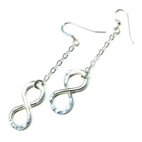 Sterling Silver Hammer Patterned Infinity Earrings - Earrings - Alexa Martha Designs   