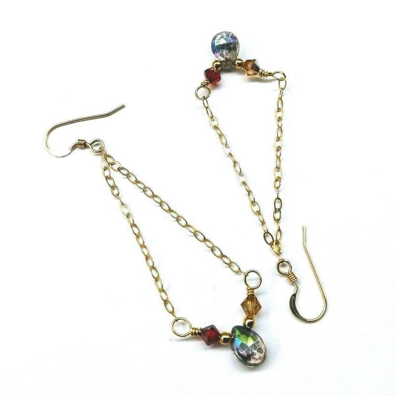 Mystic Rainbow Quartz Drop Gold Filled Earrings - Earrings - Alexa Martha Designs   