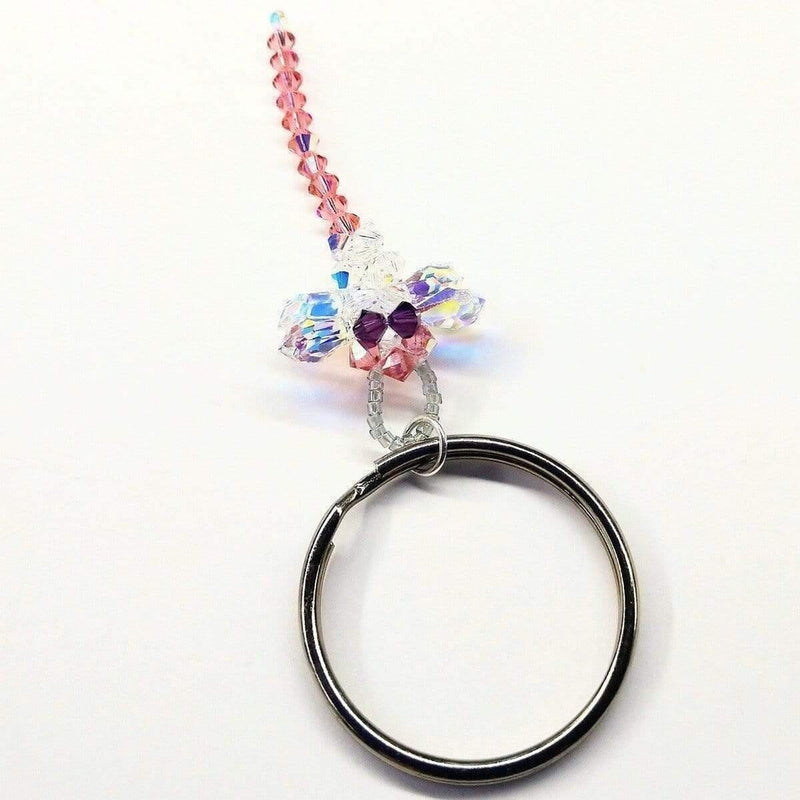 Swarovski Crystal Rose Peach Dragonfly - Key Chain - Alexa Martha Designs   