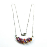 Silver Multi Color Spring Blossom Crystal Necklace - Necklace - Alexa Martha Designs   