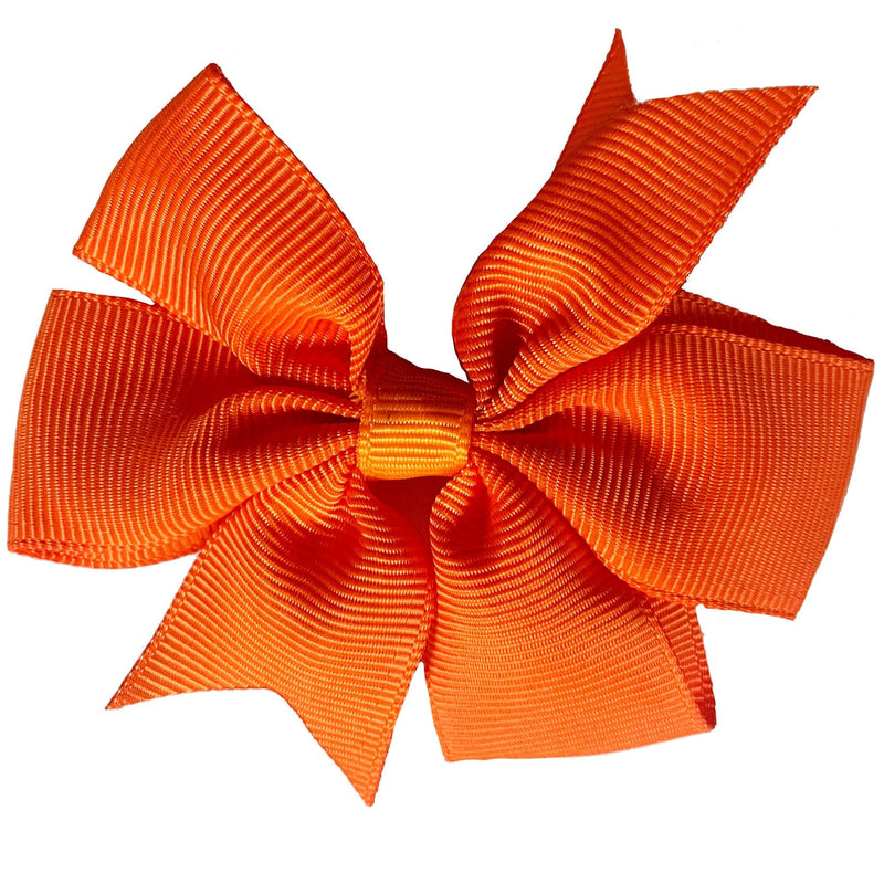 AnnLoren Accessories Set of 3- Red, Orange, White 3" Ribbon Bow Clips