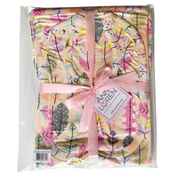 AnnLoren Baby Care AnnLoren Baby Toddler Girls Feather Blanket & Bib Gift Set 2 pc Knit Cotton