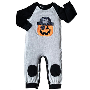 AnnLoren Boy's Jumpsuits & Rompers 6-12 Mo AnnLoren Halloween Pirate Jack O Lantern Long Sleeve Baby Toddler Boys Romper