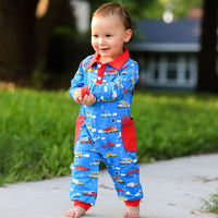 AnnLoren Boy's Jumpsuits & Rompers AnnLoren Automobile Cars Trucks Long Sleeve Baby/Toddler Boys Romper Toddler