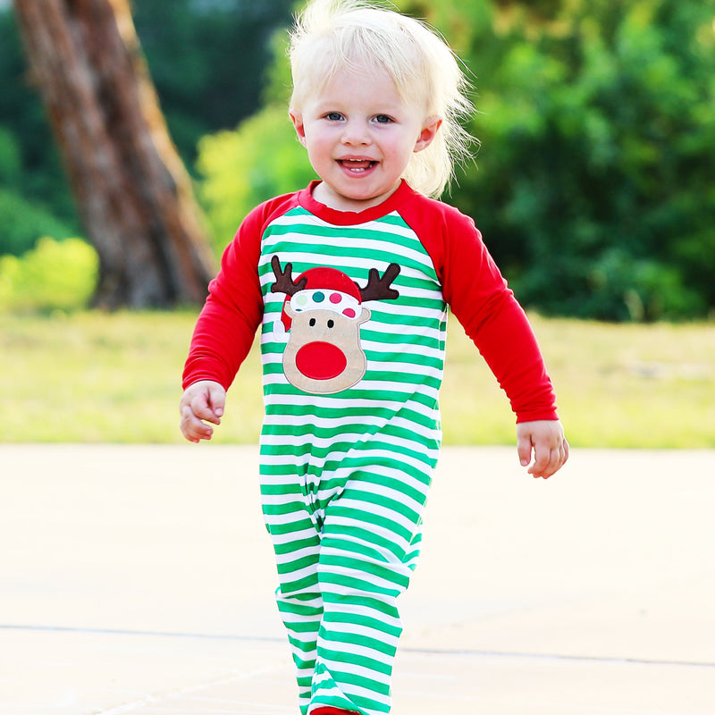 AnnLoren Boy's Jumpsuits & Rompers AnnLoren Baby Toddler Boys Unisex Long Sleeve Rudolf the Reindeer Christmas Romper