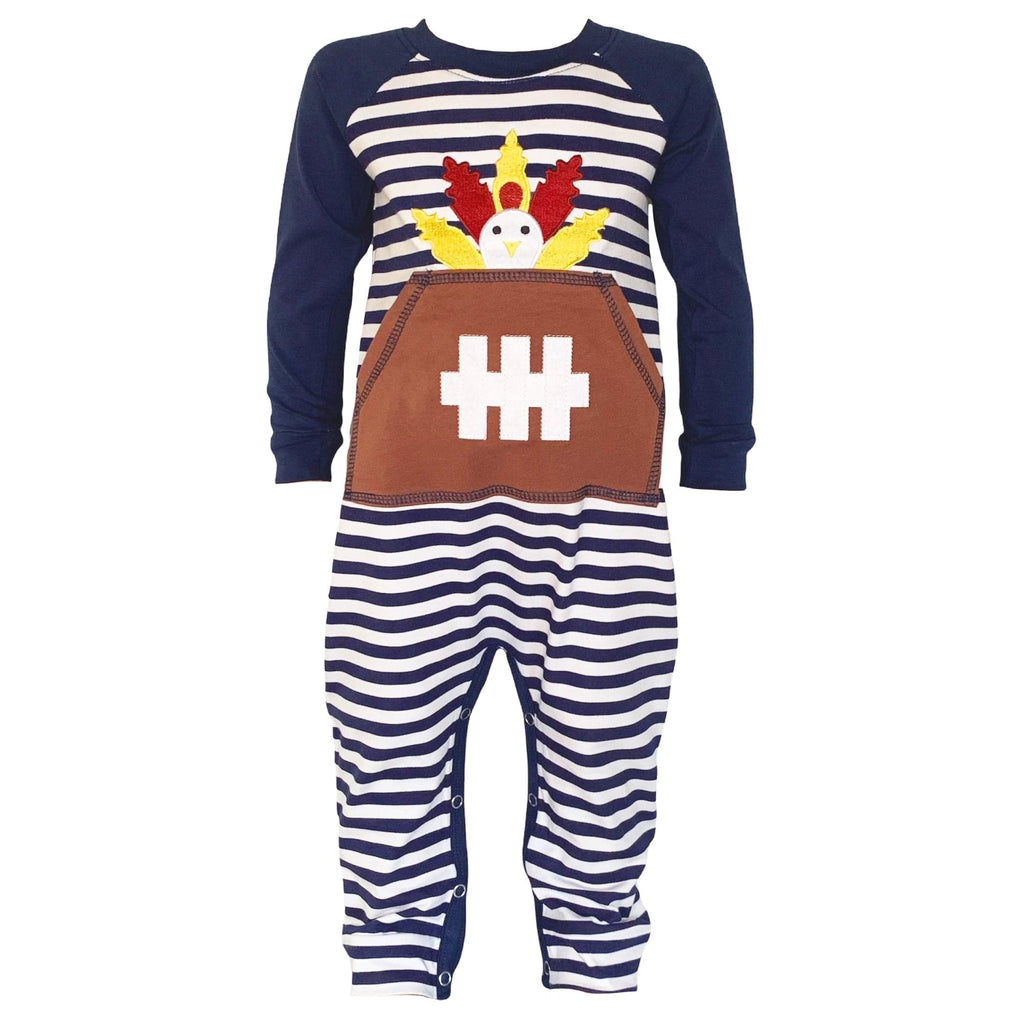 AnnLoren Boy's Jumpsuits & Rompers AnnLoren Boys Long Sleeve Turkey Football Baby Toddler Romper One Piece