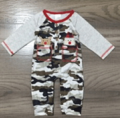 AnnLoren Boy's Jumpsuits & Rompers Baby Boys Holiday Reindeer Santa Christmas Camouflage Romper- AL Limited