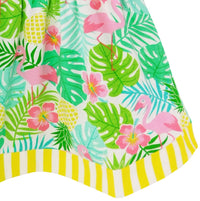 AnnLoren Girl's Dress AnnLoren Little Big Girls Pink Flamingo Palm Tree Kids Swing Tropical Dress Spring Summer