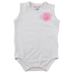 AnnLoren Girl's Jumpsuits & Rompers 6-12 Mo AnnLoren Baby/Toddler Girls Sleeveless One Piece Layering Bodysuit White Onesie