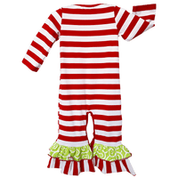 AnnLoren Girl's Jumpsuits & Rompers AnnLoren Baby Girls Boutique Happy Christmas Tree Red Striped Romper sz 6M-24M