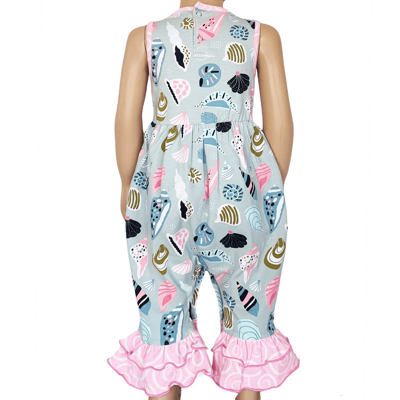 AnnLoren Girl's Jumpsuits & Rompers AnnLoren Baby Girls' Boutique Nautical Seashells & Swirl Romper