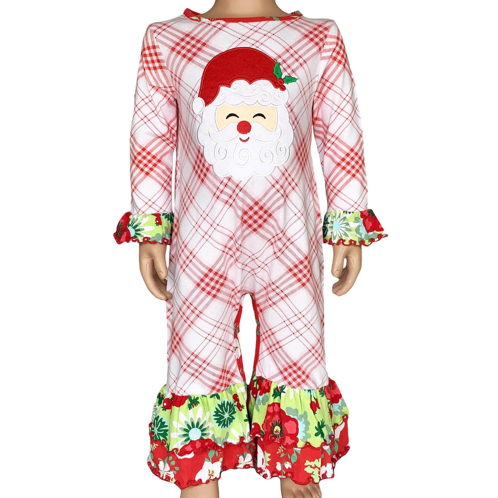AnnLoren Girl's Jumpsuits & Rompers AnnLoren Baby Girls Red & White Santa Romper Outfit One Piece