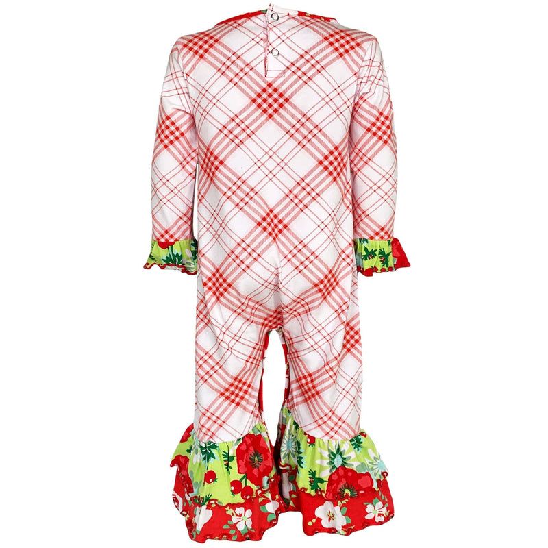 AnnLoren Girl's Jumpsuits & Rompers AnnLoren Baby Girls Red & White Santa Romper Outfit One Piece