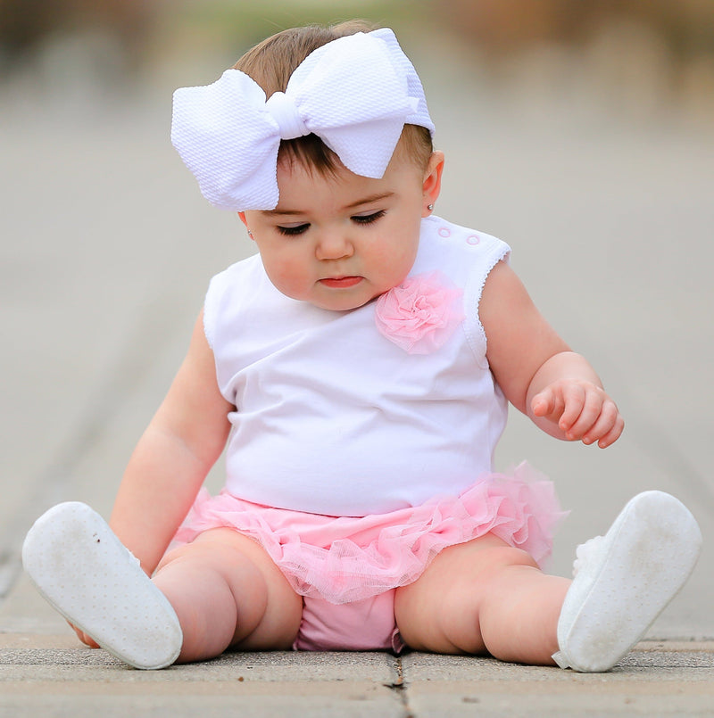 AnnLoren Girl's Jumpsuits & Rompers AnnLoren Baby/Toddler Girls Sleeveless One Piece Layering Bodysuit White Onesie
