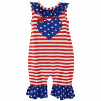 AnnLoren Girl's Jumpsuits & Rompers AnnLoren Fourth of July I Heart America Flag Baby Girls' Romper Holiday Onesie