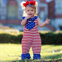 AnnLoren Girl's Jumpsuits & Rompers AnnLoren Fourth of July I Heart America Flag Baby Girls' Romper Holiday Onesie