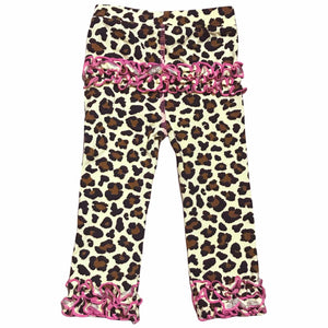 AnnLoren Girl's Leggins AnnLoren Baby Toddler Big Girls Boutique Leopard Ruffle Butt Leggings
