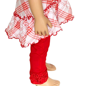 AnnLoren Girl's Leggins AnnLoren Baby Toddler Big Girls Boutique Red Ruffle Butt Leggings