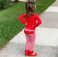 AnnLoren Girl's Leggins AnnLoren Baby Toddler Big Girls Boutique Red Ruffle Leggings Set sz 6M-2/3T
