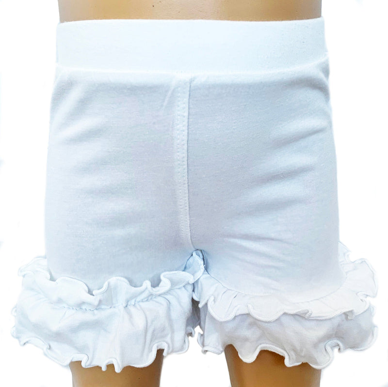 AnnLoren Girl's Shorts AnnLoren Baby Girls White Ruffle Butt Shorts 6/12 mo-2/3T