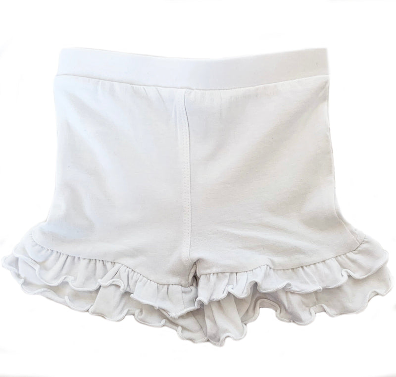 AnnLoren Girl's Shorts AnnLoren Baby Girls White Ruffle Butt Shorts 6/12 mo-2/3T