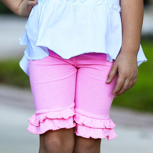 AnnLoren Girl's Shorts AnnLoren Baby/Toddler Girls Boutique Light Pink Ruffle Butt Shorts (6mo-2-3T)