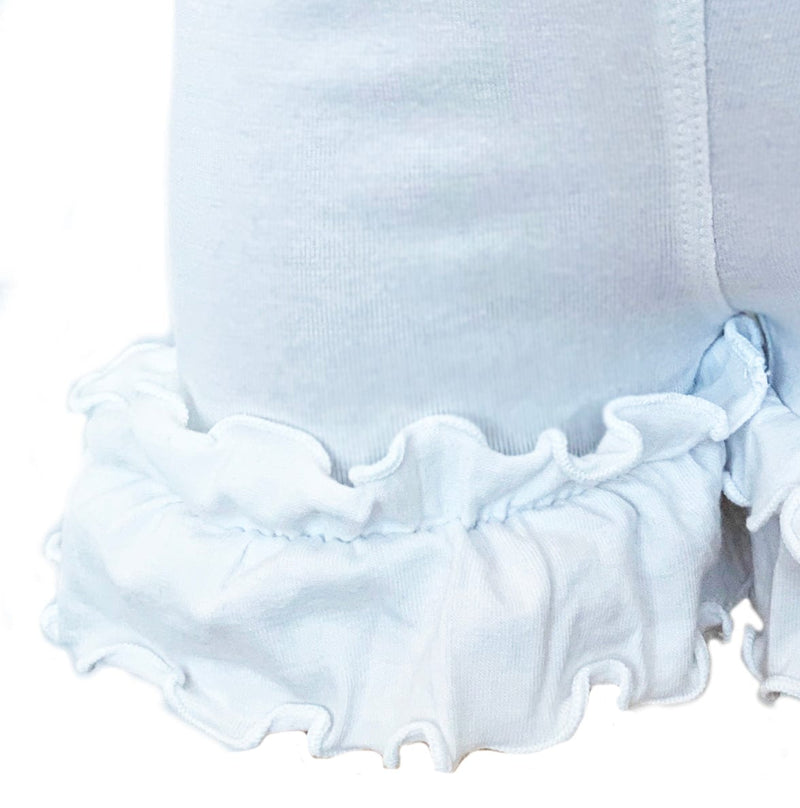 AnnLoren Girl's Shorts AnnLoren Girls White Knit Ruffle Shorts 4/5T-7/8