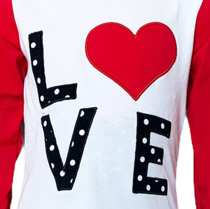 AnnLoren Girls Standard Sets 12-18 mo AL Limited Girls Valentine's Day LOVE Long Sleeve T Shirt & Heart Ruffle Pants Set