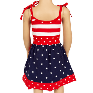 AnnLoren Girls Standard Sets AL Limited Girls 4th of July Patriotic Red White and Blue Dress