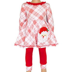 AnnLoren Girls Standard Sets AnnLoren Girls Boutique Santa Holiday Christmas Holiday Clothing Set Outfit