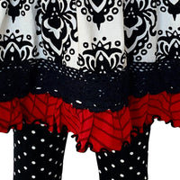 AnnLoren Girls Standard Sets AnnLoren Girls Winter Damask Holiday Polka Dot Herringbone Dress Tunic & Leggings Set sz 2/3T-9/10