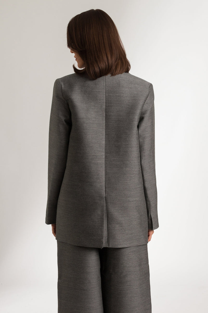 Bastet Noir Blazers The Rosalie Wool Blend Blazer in Dark Grey