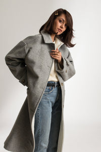 Bastet Noir Coats & Jackets CUSTOM / Grey The Cathrine Woolen Car Coat in Grey or Oxblood Red