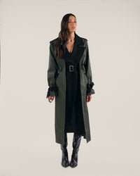 Bastet Noir Coats & Jackets EU36/US4 / Black/Olive Green The Ember Trench Coat