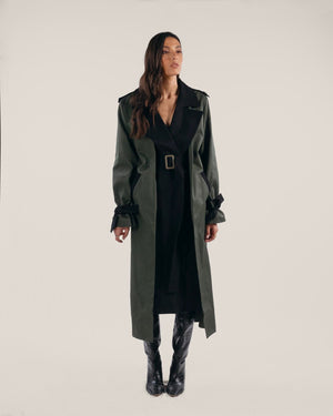 Bastet Noir Coats & Jackets EU36/US4 / Black/Olive Green The Ember Trench Coat