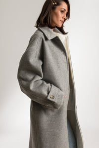 Bastet Noir Coats & Jackets The Cathrine Woolen Car Coat in Grey or Oxblood Red