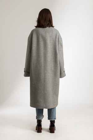 Bastet Noir Coats & Jackets The Cathrine Woolen Car Coat in Grey or Oxblood Red