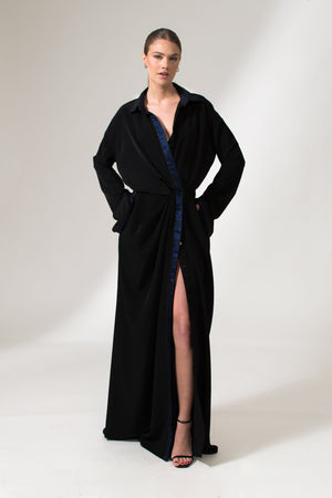 Bastet Noir Maxi Dresses The Angela Georgette Silk Maxi Dress In Black