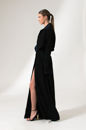 Bastet Noir Maxi Dresses The Angela Georgette Silk Maxi Dress In Black