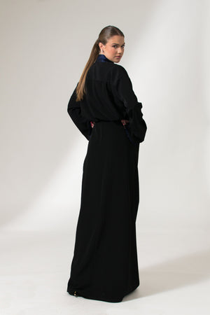 Bastet Noir Maxi Dresses The Angela Georgette Silk Maxi Dress In Black