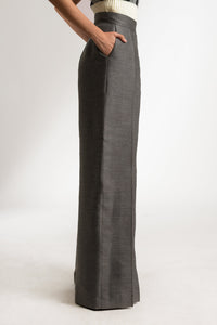 Bastet Noir Pants The Rosalie Wide Leg Wool Pants in Dark Grey