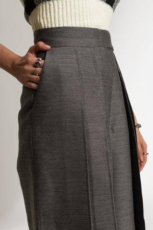 Bastet Noir Pants The Rosalie Wide Leg Wool Pants in Dark Grey