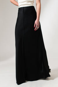 Bastet Noir Skirts The Virginia Black Maxi Pencil Skirt In Satin Crepe Silk