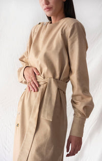 Bastet Noir Women's Dress 4 Women's Brie Midi Dress in Beige Cashmere/Wool Blend