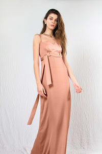 Bastet Noir Women's Dress Candy Maxi Mermaid Cocktail Dress in 100% Lavender or Orange Silk Satin