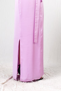 Bastet Noir Women's Dress Candy Maxi Mermaid Cocktail Dress in 100% Lavender or Orange Silk Satin