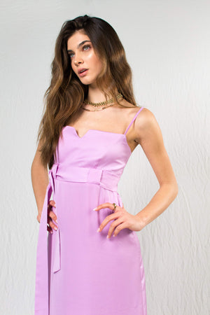 Bastet Noir Women's Dress CUSTOM / Lavender Candy Maxi Mermaid Cocktail Dress in 100% Lavender or Orange Silk Satin