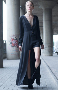 Bastet Noir Black Maxi - Shirt Dress - Shop Himel Hoch